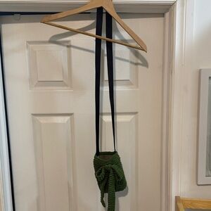 Green Knit Crossbody Bag